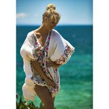 Beth Dutton Bohemian Dress Summer Spring Midi Dress Embroidered Flower and Bird Dress