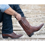 Yellowstone Cowboy Boots Embroidery Plus Size Mid-Calf Riding Boots