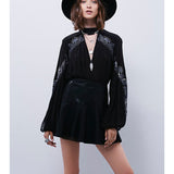 Beth Dutton Bohemian Dress Winter Autumn Maxi Dresses Embroidered Deep V-neck Blouse Embroidered Top