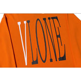 Vlone Hoodie Life Sweater Hip Hop Loose Men'S And Women'S Orange Hoodie