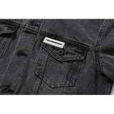 Off White Arrow Denim Jacket Jean Coat Off Ow White Letter Arrow Washed Distressed Men And Women Denim Jacket Coat Owt