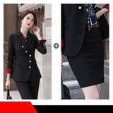 Interview Suit Women Long Sleeve Women Fall Winter Fashion Professional Tailored Suit Work Clothes