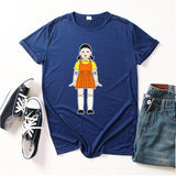 Squid Game Costume Wooden Game Printed Short-Sleeved T-shirt