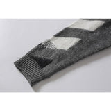 Off White Autumn And Winter Men'S And Women'S Loose Ow Knitted Sweater Large Size Casual Men'S Clothing Owt