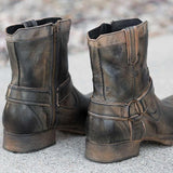Justin Yellowstone Boots Retro Men'S Shoes Mid-Top Martin Boots