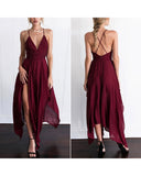 MIDI Mauve Cocktail Dress Summer Women's Sling Sexy Long Dress