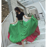 MIDI Mauve Skirt Summer Chiffon Half-Length Dress Beach Vacation