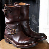 Justin Yellowstone Boots Autumn Zipper Solid Color Men'S Round Head Dr. Martens Boots