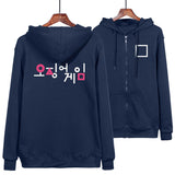 Squid Game Costume Cartoon Printed Zipper Sweater