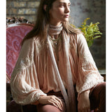 Beth Dutton Bohemian Dress Winter Autumn Maxi Dresses Embroidered Deep V-neck Blouse Embroidered Top