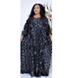 Dress Three-Dimensional Embroidery Crew-Neck Batwing Sleeve Loose Robe Vest African Dashiki Ankara Styles Dress