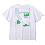 Off White T Shirt Ow Line Arrow Short Sleeve Tee Large Size Tshirt Men'S Clothing Owt