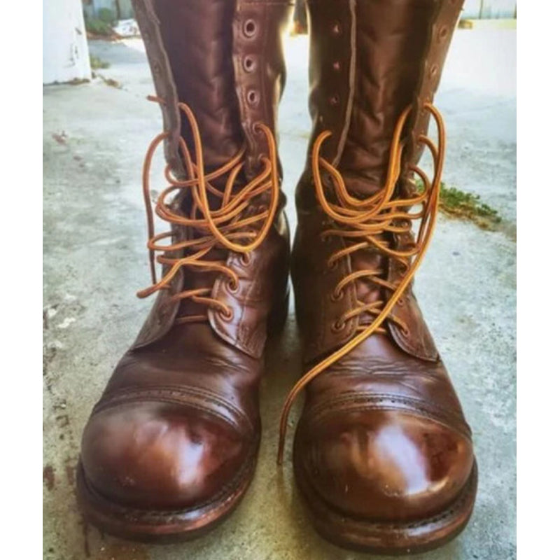 Justin Yellowstone Boots Autumn And Winter Pu Round Head Chunky Heel Knight Boots Dr. Martens Boots Men