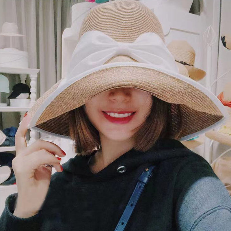 Straw Hat Straw Hat Female Travel Beach Hat Text Bucket Hat
