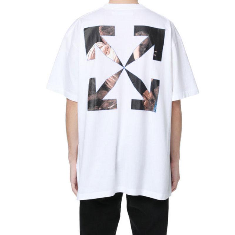 Off White T Shirt Short Sleeve Large Size Men'S Sports And Leisure Owt