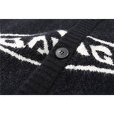 Men Sweater Letter Jacquard Sweater Coat Men's Cardigan Sweater