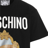 Moschino T Shirt Teddy Bear Photo Pattern Round Neck T-Shirt Couple