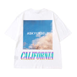 Askyurself T Shirt Printed High Street Loose Short Sleeve T-shirt for Men