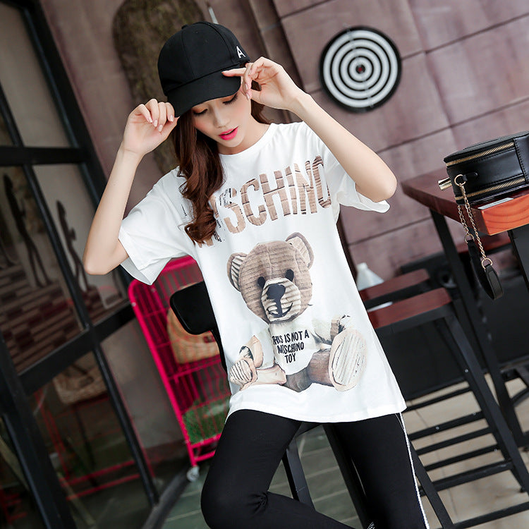 Moschino T Shirt Loose Printed Short Sleeve Cotton T-Shirt