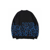 Men Sweater Cartoon Jacquard Knitted Sweater Men's Street Fashion Loose