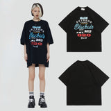 Y2g Shirts for Boys Letter Print Short-Sleeve Men's and Women's Loose T-shirt