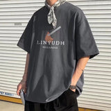 Men T-Shirts Loose Printed Half Sleeve