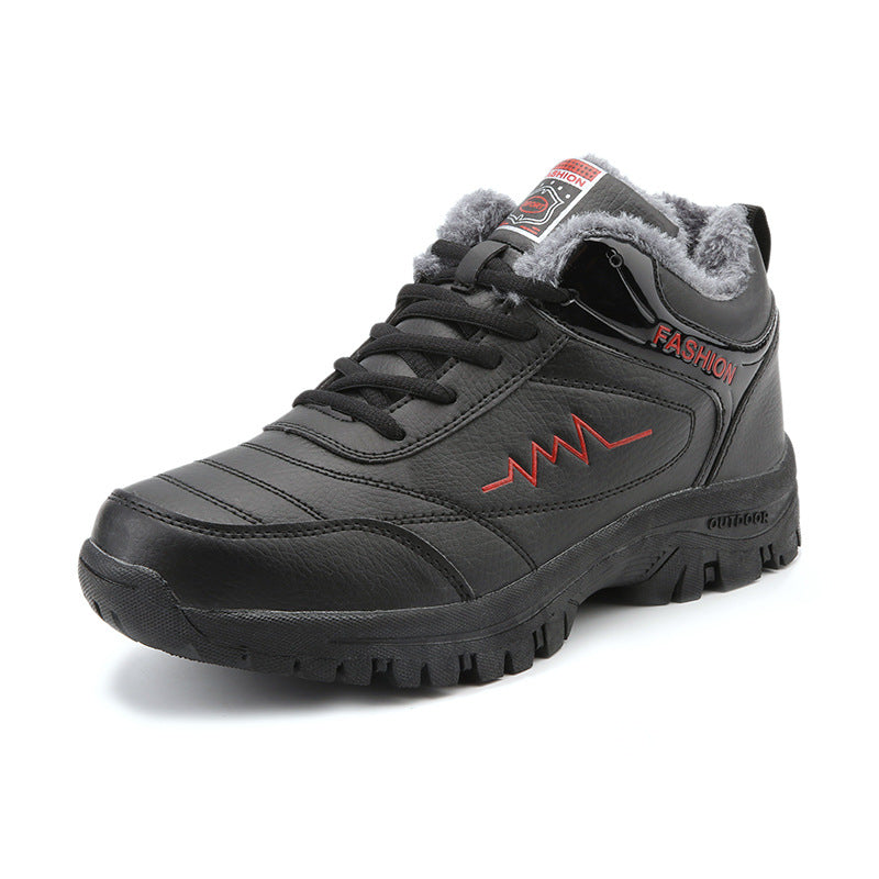 Men's Boots Work Boot Men Casual Hiking Boots Men's Shoes Winter High-Top Velvet Thermal Hiking Shoes Men's Hiking Shoes Outdoor Cotton-Padded Shoes