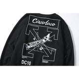 Off White Autumn Printed Men And Women Crew Neck Pullover Sweatshirt Owt