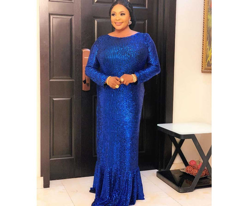 African Women's Wear Embroidered Long Sleeve Party Dress Long Skirt Fishtail Skirt African Dashiki Ankara Styles Dress