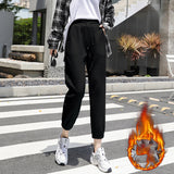 Grey Sweatpants Autumn and Winter Sports Pants Women's Pants Loose