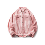 Men Denim Jackets Spring and Autumn Pink Denim Jacket Men's Jacket
