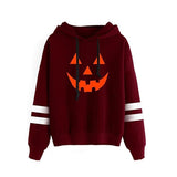 Halloween Costumes Autumn and Winter Pumpkin Print Velvet Padded Hooded Sweatshirt Women