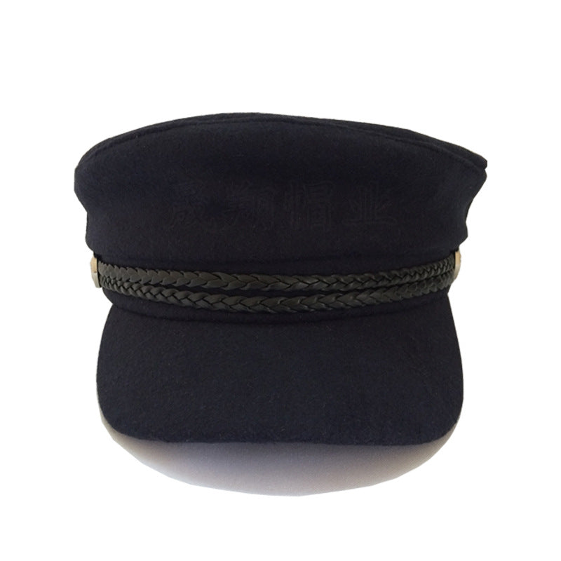 Captains Hat Retro Navy Hat Autumn and Winter Men's and Women's Peaked Cap
