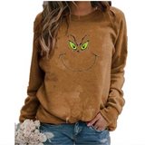 Men and Women Grinch Sweater Christmas Long Sleeve Crew Neck Sweater