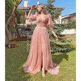 Mauve Dress Bridesmaid Sexy Lace Long Sleeve Prom Wedding Dress Backless Dress