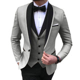 Black Tie Attire Suit Set Three-Piece Set Groomsman Clothing Gown Slim Fit