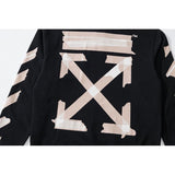 Off White Hoodie With Arrow Print Autumn And Winter Cardigan Zipper Arrow Print Coat Men And Women Casual Able Owt
