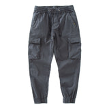 Cuffed Cargo Pants Summer Drawstring Elastic Retro Overalls