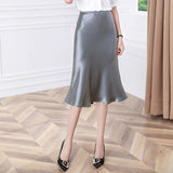 MIDI Mauve Skirt A- Line Ruffled Skirt