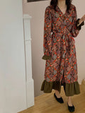 Gypsy Style Dresses Floral Lace-up Mori Style Slimming Waist