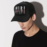 Amiri Hat Peaked Cap Sunshade Beach Casual Hat Adjustable Metal Lock Baseball Cap