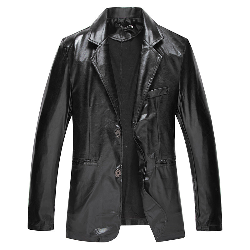 Men Prom Outfits Nightclub Expert Shiny Fashion Dynamic Solid Color Single-Breasted