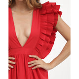 Burgundy Evening Dresses for Weddings Summer Dress Chiffon Agaric Shape Long Dress