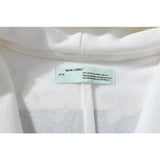 Off White Hoodie With Arrow Print Arrow Zipper Sweater Coat Owt