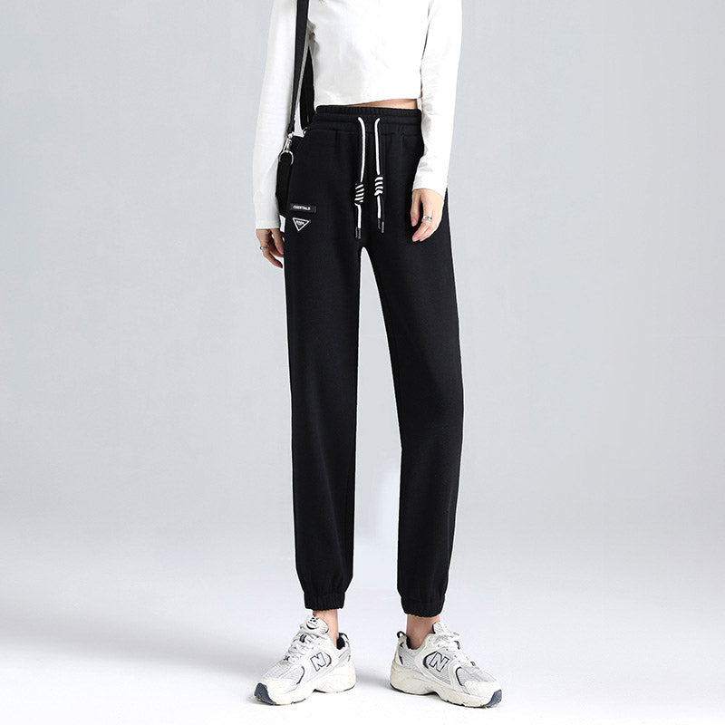 Grey Sweatpants Gray Sports Pants Female Autumn and Winter Loose Sweatpants for Women
