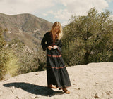 Beth Dutton Bohemian Dress Summer Spring Midi Dress Flare Sleeve Colorful Flowers Embroidery