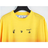 Off White T Shirt Casual Loose Tshirt Gradient Color Arrow Print Owt