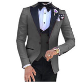 Black Tie Attire Suit Set Three-Piece Set Groomsman Clothing Gown Slim Fit