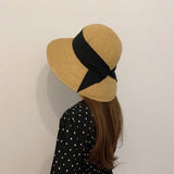 Straw Hat Bow Sun-Shade Fisherman Hat Women