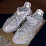 350 Coconut Man 350 Unisex Shoes Real Explosion V2 Starry Sky Full White Angel 3m Reflective Big